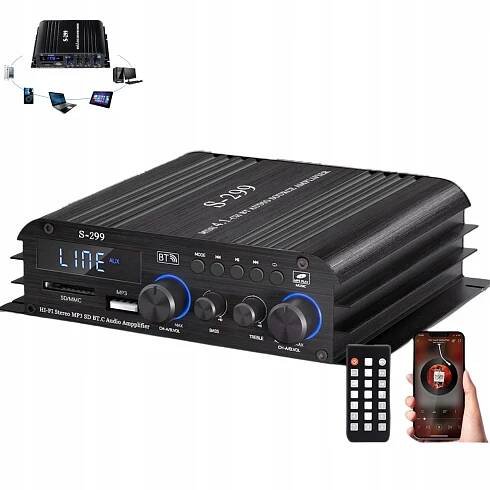 RECEIVER ZESILOVAČ HIFI STEREO BLUETOOTH RÁDIO DIGITÁLNÍ ZESILOVAČ