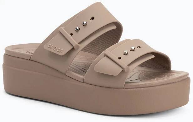 Dámské nazouváky Crocs Brooklyn Low Wedge latte