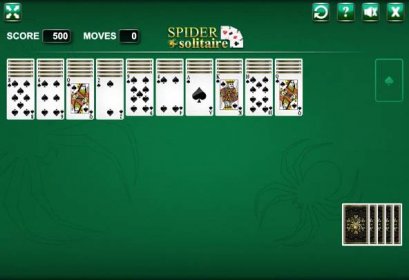 Single Suit Spider Solitaire In Play Screen Screenshot.