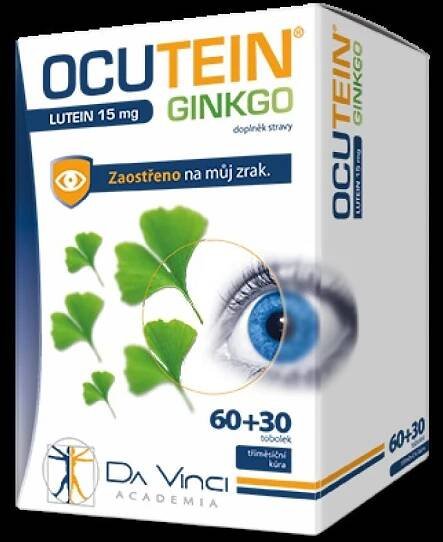 Da Vinci Ocutein Ginkgo Lutein 15 mg 60 tobolek + 30 tablet