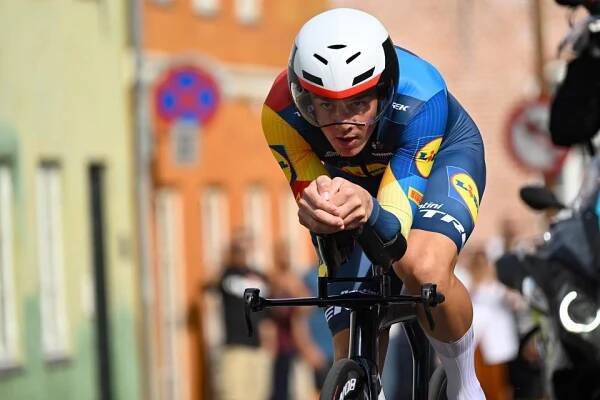 Finishphoto of Mads Pedersen winning PostNord Danmark Rundt - Tour of Denmark Stage 5 (ITT).