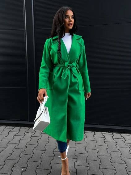 Zelený jednoduchý kabát CITON | Erika Fashion