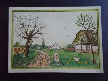 Umělecká pohlednice Josef Lada malíř jaro velikonoce se známkou - Sběratelství