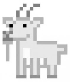 Pixel art goat character isolated on white background. Domesitc/ — Ilustrace