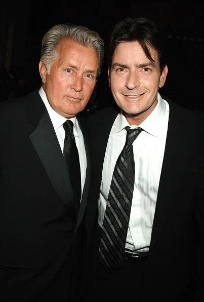 Charlie Sheen and Martin Sheen at Emmys