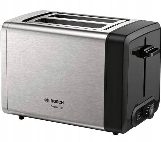 Toustovač Bosch DesignLine TAT4P420DE 970W Ohřívač Inox Kapacita 2 tousty