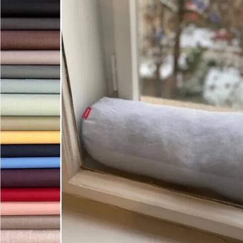 Polštář Aesthetic - Dveřní a okenní válec - ochrana proti průvanu - MIX barev - Len se zátěrem Rozměr mix: 90 cm, Len 100%, se zátěrem: Levandulová
