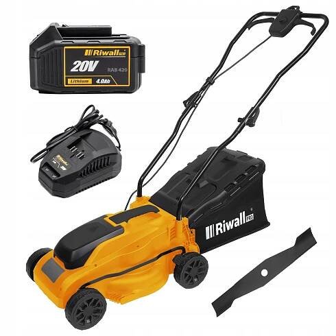 INDUKČNÍ AKUMULÁTOROVÁ SEKAČKA RIWALL 3320i 20V 4Ah 33cm + aku nabíječka