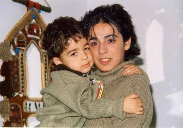 The author with her son, Pouyan, in Iran. (Photo courtesy of Masih Alinejad)