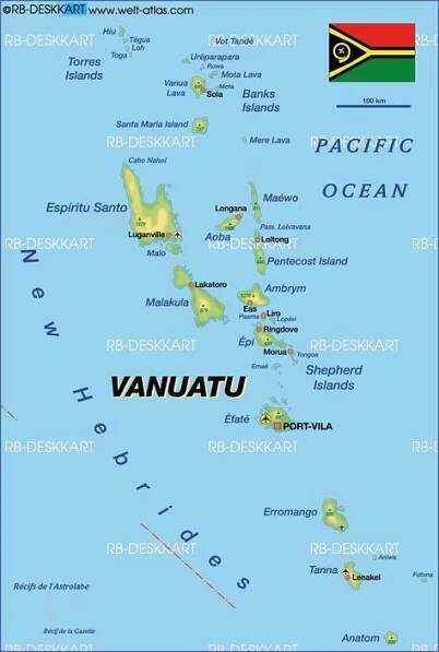 Map of Vanuatu - Explore the Island in the South Pacific Ocean