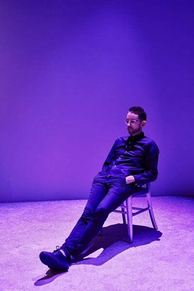 Portrait of comedian Neal Brennan at the Cherry Lane Theatre in NYC.