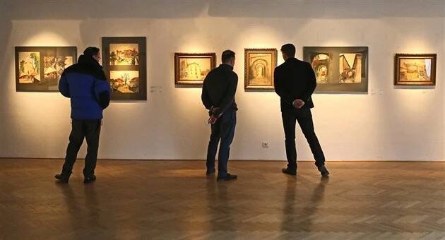 Fotogalerie: Dva z Náglových obrazů, na nichž tajně zachytil během svého pobytu podmínky v...