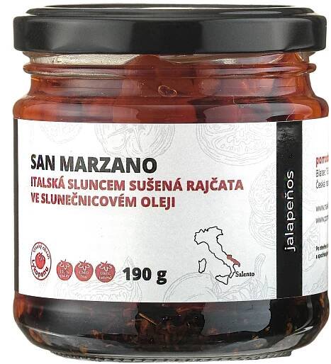 Rajčata San Marzano jalapeńo naložená v oleji 190g