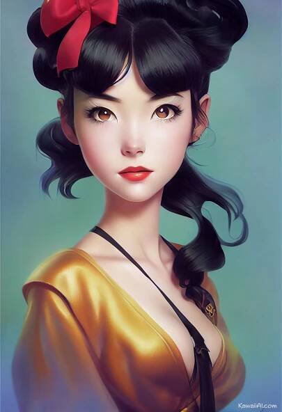 AI art girl model wearing golden silk shirt, street fashion 