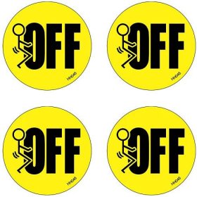 Fuck OFF Hard Hat Stickers 4 Pack