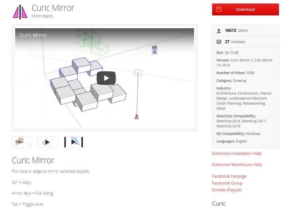 SketchUp a zrcadlení
