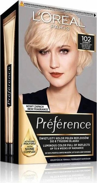L'Oréal Féria Preférence 102 velmi velmi světlá blond duhová