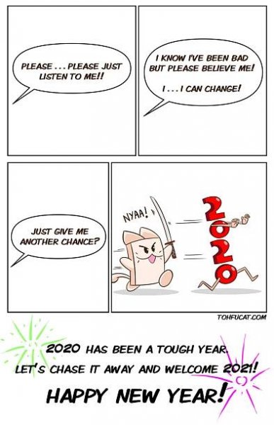 Shoo! Go Away! (Happy New Year 2021) | Tohfu Cat