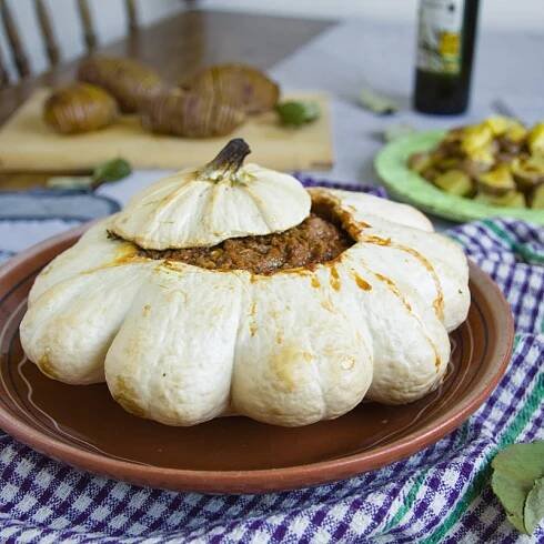 Fitness plněný zapečený patizón - zdravý recept