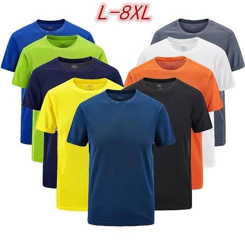 Pánské volnočasové outdoorové tričko větší velikosti L-8XL Sportovní Rychleschnoucí prodyšné topy