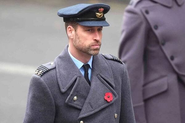 The Prince of Wales during the Remembrance Sunday service at the Cenotaph in London. Picture date: Sunday November 10, 2024.