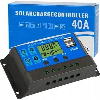 REGULÁTOR NABÍJENÍ PANEL LCD 12V 24V 2X USB