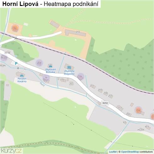 Mapa Horní Lipová - Firmy v části obce.