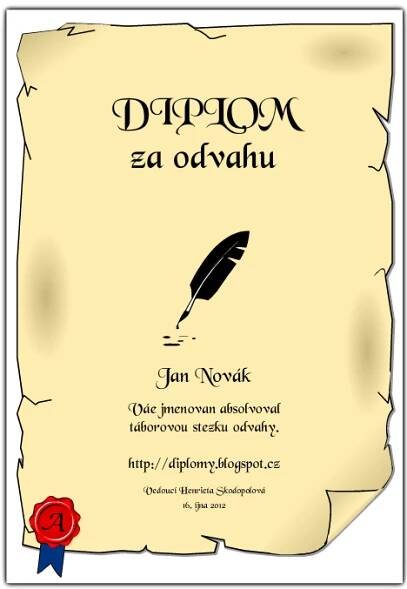 Diplomy, pamětní listy a certifikáty pro děti ke stažení a vytisknutí ...