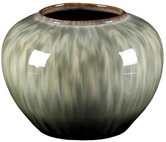 Váza keramická - zaoblená, 20 cm, šedá