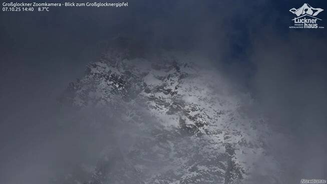 Großglockner Zoomkamera - Blick zum Großglocknergipfel - Foto-Webcam.eu