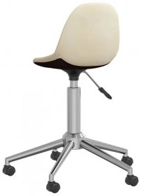 vidaXL Otočná kancelářská židle krémová textil, Krémová