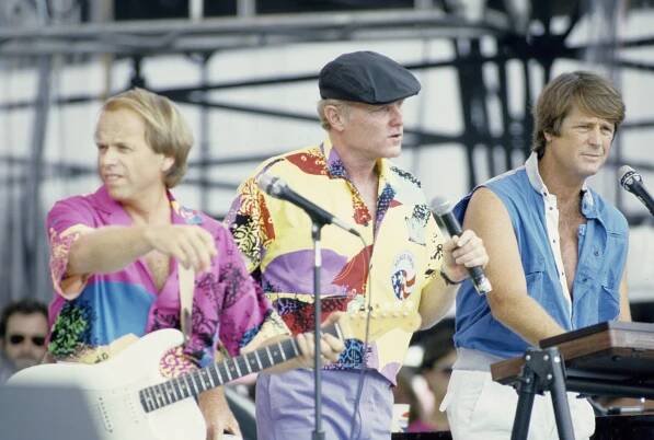 Al Jardine, Mike Love and Brian Wilson in 1985