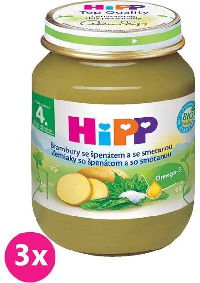 3x HiPP BIO Brambory se špenátem a se smetanou (125 g) - zeleninový příkrm