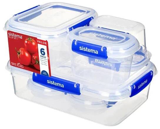 Box na potraviny Sistema 6 Pack Starter Klip It
