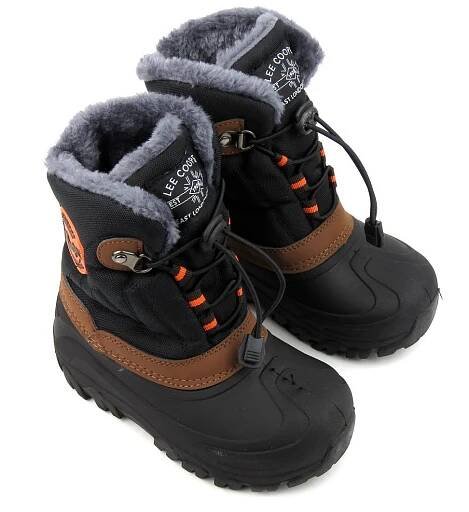 Dětské sněhule LEE COOPER LCJ-21-44-0524K, černé s hnědou | Oblíbený obchod s obuví.en