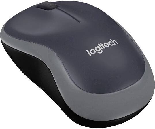 Logitech M185 optická myš, přenos bezdrátový, 3 tlačítko, 1000 dpi, šedá
