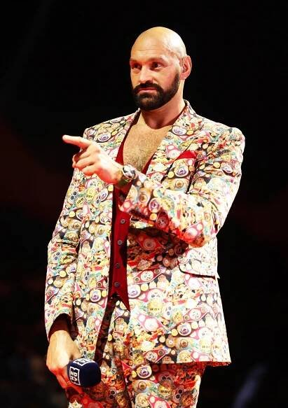 Tyson Fury being interviewed.