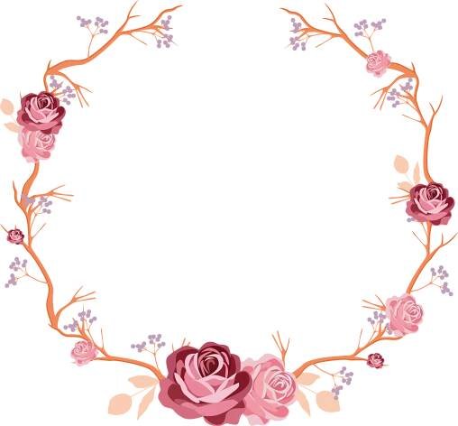 Circles with flowers for invitations