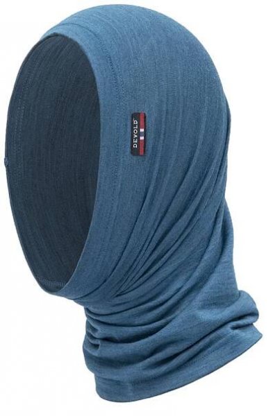 detail Nákrčník Devold Breeze Merino 150 Headover Blue Melange