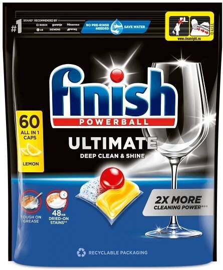 Finish Quantum Ultimate Lemon Sparkle kapsuly do umývačky 60 ks