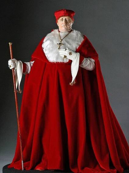 Cardinal Thomas Wolsey (c.1475-1530) | A portrait in mixed media by George Stuart. Anne Boleyn