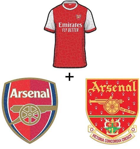 3 PACK Arsenal FC® Logo + Retro Logo + Jersey