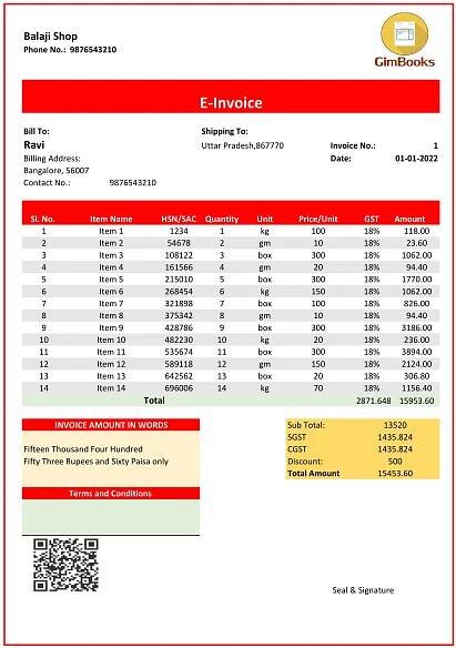 GST E-Invoice Formats | Free 7-Day Trial with GimBooks