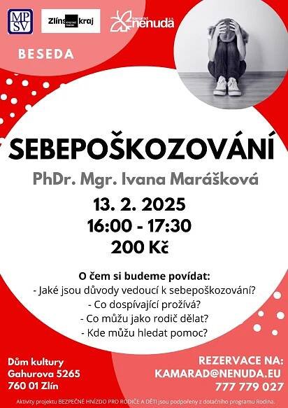 titulní obrazek události 'BESEDA – SEBEPOŠKOZOVÁNÍ'