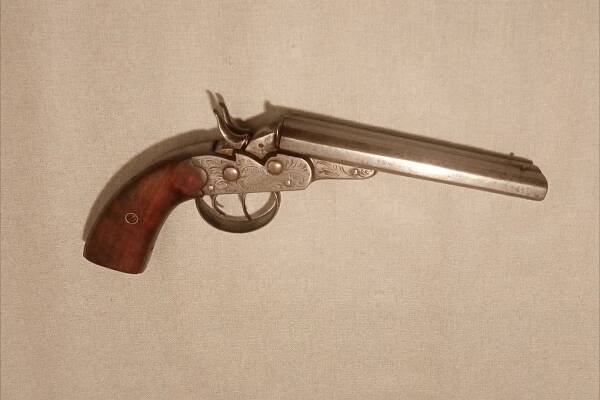 2 hlavňová pistole Rolling Block ráže .44Russian, sběratelské střelné zbraně bez ZP, pistole syst.Remington