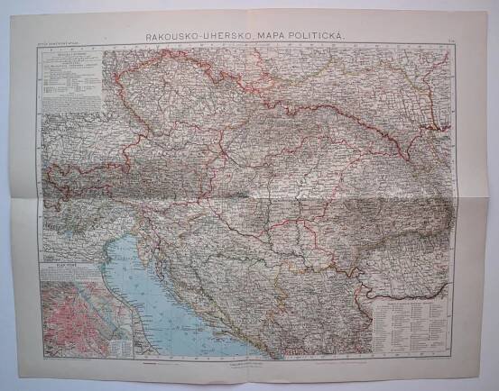 RAKOUSKO-UHERSKO - MAPA NÁSTUPNICKÝCH STÁTŮ - 1924