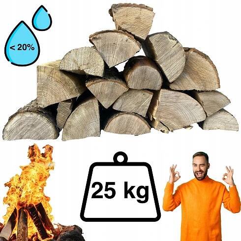 SUCHÉ palivové dřevo Jasan 25 kg 50 l pro kamna, krb, saunový gril