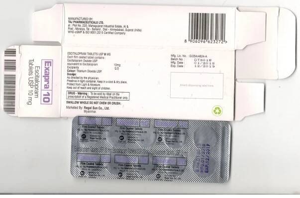 Escitalopram 10mg Film coated Tablets