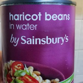 Haricot beans in water by Sainsbury's