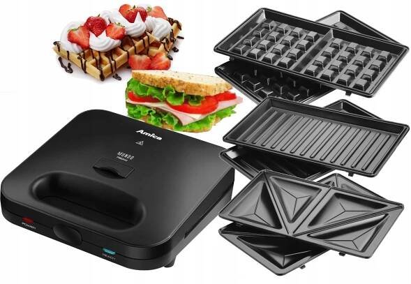 AMICA SMK4011 SENDVIČOVAČ VAFLOVAČ GRIL PANINI 3V1